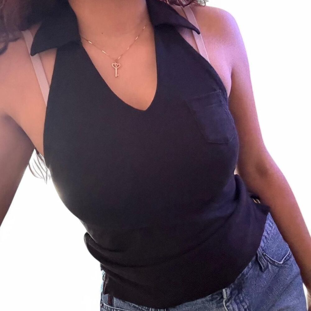 Loft petite Women's Black  halter top